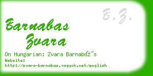 barnabas zvara business card